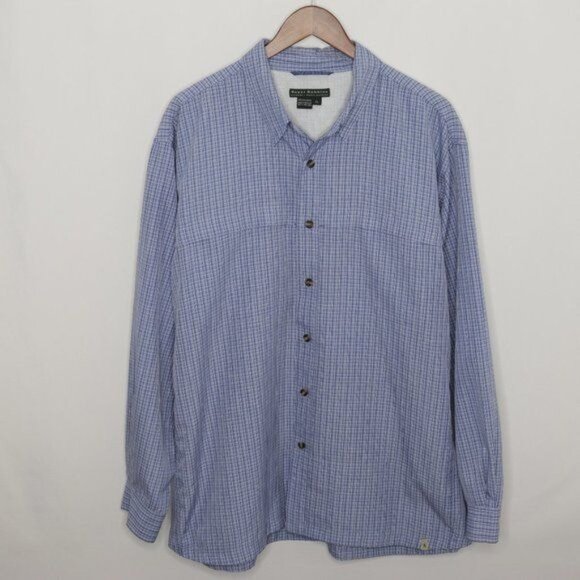 Royal Robbins Men's XL Blue Plaid Long Sleeve Button Up Fishing Shirt - Picture 1 of 9